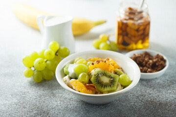 Healthy fruit salad for breakfast