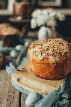 Traditional Fresh Baked Goods For Easter In Rustic Style