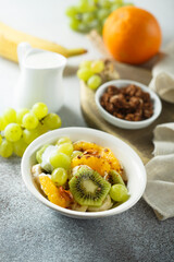 Healthy fruit salad for breakfast