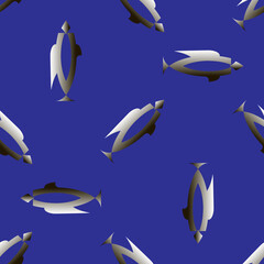 patterns fish day on a blue background