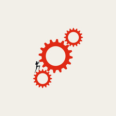Business process automation vector concept. Symbol of cooperation, workflow, progress. Minimal illustration.