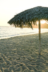 Relaxing on a sunset beach in Cuba