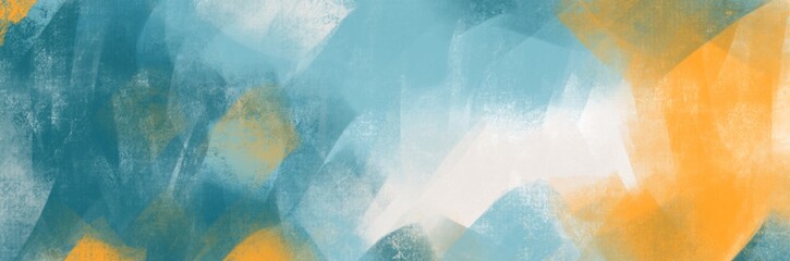 abstract painting art with blue, white and yellow brush texture for wallpaper, banner, wall decoration, or card background