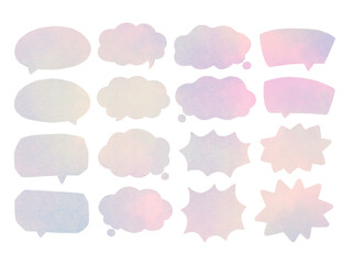 素材：水彩風　淡いまだら模様の吹き出し