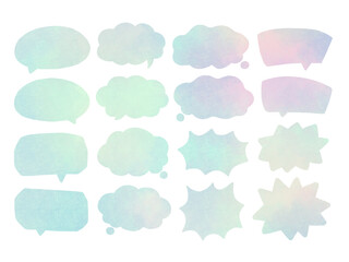 素材：水彩風　淡いまだら模様の吹き出し