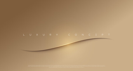 Vector abstract golden luxury backgrounds with light effected geometric graphic elements, cuts, stripes, lines, rounds for poster, flyer, digital board and concept design.