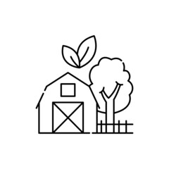Eco-farm olor line icon. Pictogram for web page, mobile app, promo
