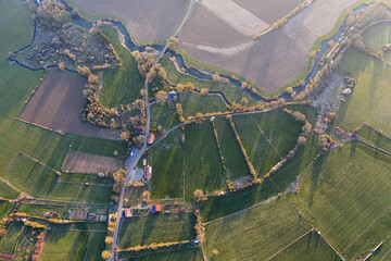 Aerial view of Torgny village, Gaume, Belgium, Top view