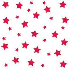 Obraz premium Seamless stars pattern glittering red color on white background, textured glittering stars