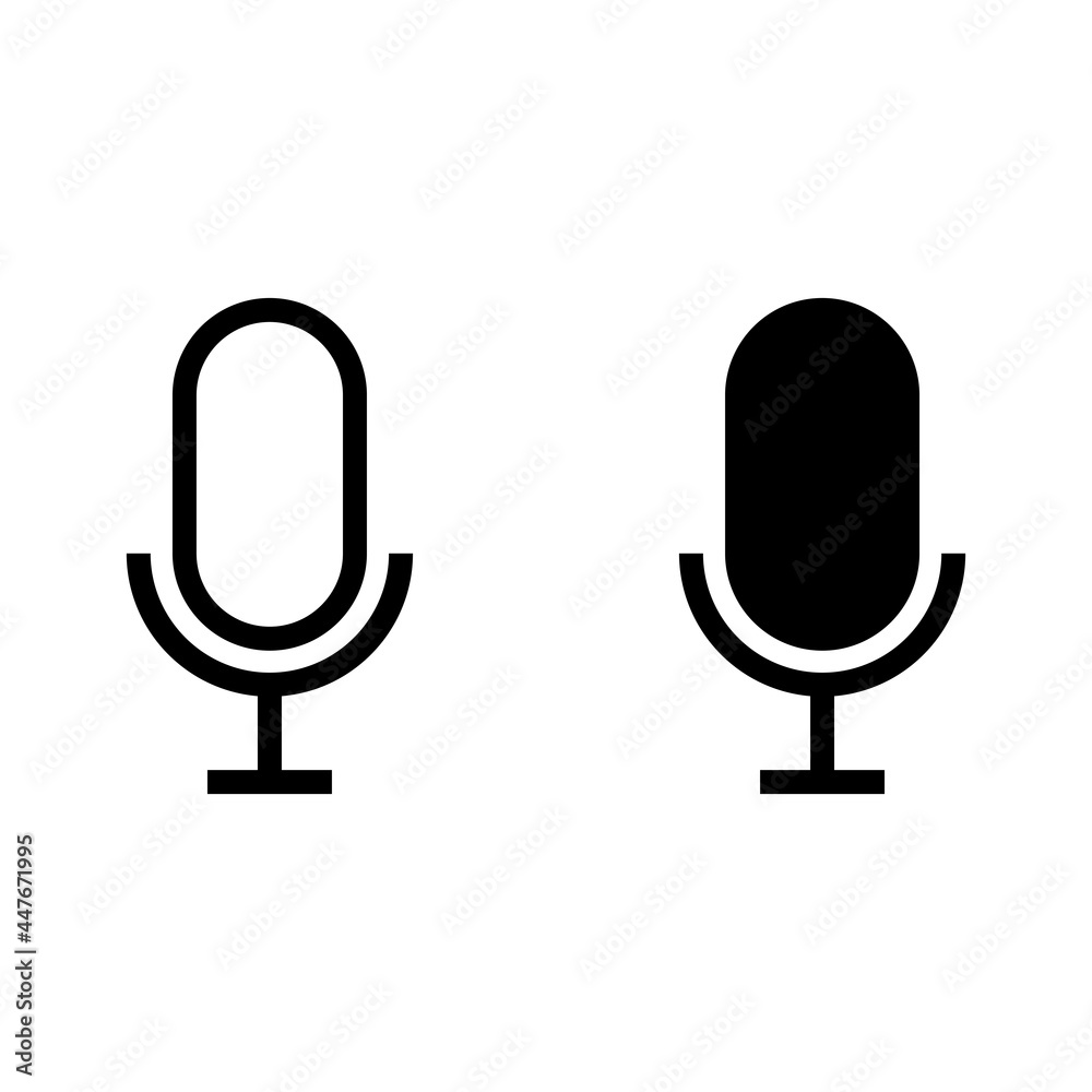 Poster Microphone Icon vector flat design