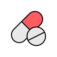 Vitamin pills, modern flat icon