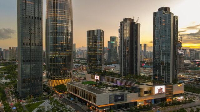 Cityscape of Shenzhen on sunset