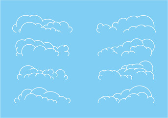 Obraz premium Set of cloud vector illustration
