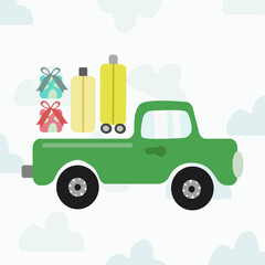 Fototapeta premium Cute car vector illustration. Cartoon style collection for cute stickers, nursery, kids room design and poster