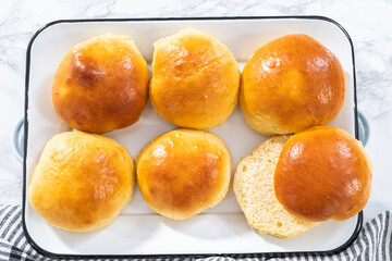 Baking brioche buns