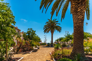 Village of Marseillan in summer, in Hérault in Occitanie, France