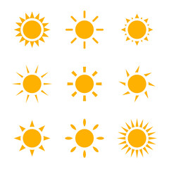 abstract sun logo design template, vector illustration.