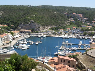 Views of the sea and the marina of Bonifaccio, Corsica
