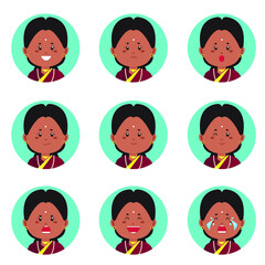 Indian Avatar With Various Expression