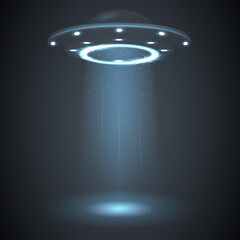 Light effect circle glow ufo rays energy screen vector illustration