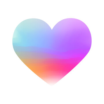 Watercolor Soft Heart Icon Vector- Illustration Design Artistic Paint Love Emoji Symbol. 