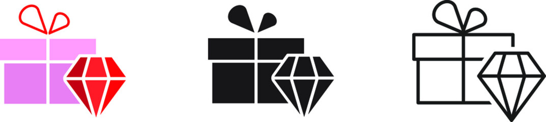 Box with diamond icon , vector illustration