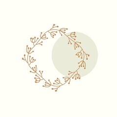 Floral doodle wreath design vector
