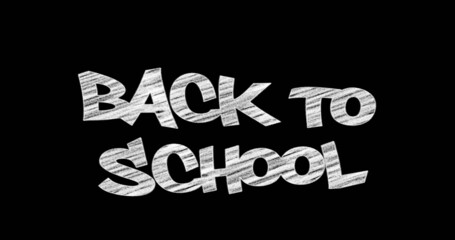 Image of back to school text on black background