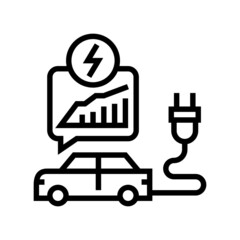 energy saving transport line icon vector. energy saving transport sign. isolated contour symbol black illustration