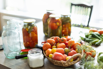 preservation of tomatoes and cucumbers