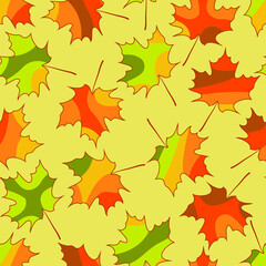 Maple leaf seamless pattern, autumn background