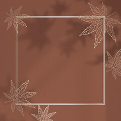 Fototapeta na wymiar Gold frame with maple leaf pattern vector