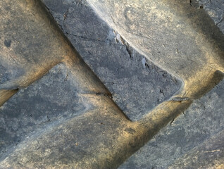 tire tread. close up tractor tire.