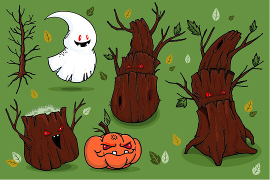 Halloween spooky adn sacry monster vector illustration for design