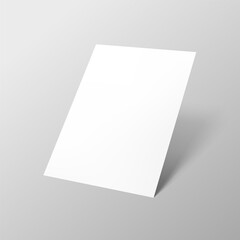 Empty paper sheet. A4 vertical format paper with shadows on gray background.
Magazine, booklet, postcard, flyer, business card or brochure mockup. Vector Illustration EPS10.