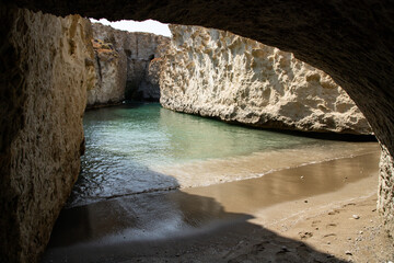 cave of Papafragas Milos, Cyclades Greece
