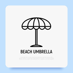 Beach umbrella thin line icon. Modern vector illustration.