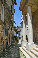 Fototapeta na wymiar A street in the historic center of Carpineto Romano, a medieval town in the Lazio region.
