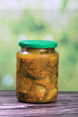 pickled cucumber salad with turmeric. home canned sweet pickles with turmeric made from family farm fresh vegetable garden cucumbers
