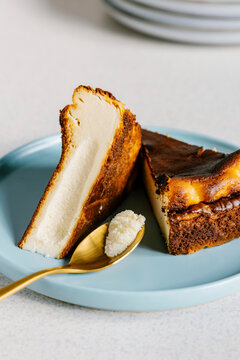 Crustless vanilla Basque burnt cheesecake