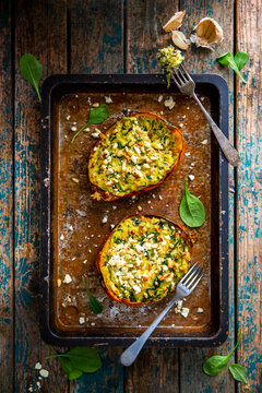 Stuffed spaghetti pumpkin
