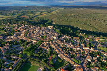 Aerial view of the historic town of Uzes, France