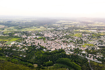 Aerial view of the historic town of Uzes, France
