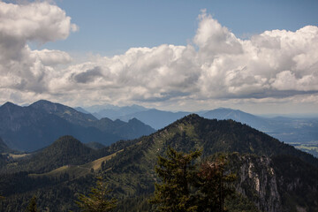 Obraz na płótnie Canvas Panorama view from Benediktenwand mountain in Bavaria, Germany