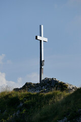 Summit cross of mountain Heimgarten in Bavaria, Germany