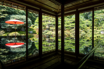 Fototapeta na wymiar 風景素材　真夏の旧竹林院