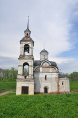 Church of the Ascension of the Lord in the ramparts. An ancient temple in the ancient city. Three-part bell tower.