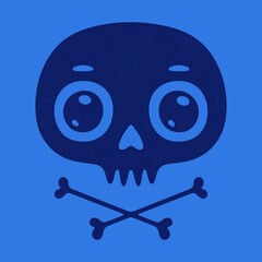 Funny skull. Modern logo retro skull dude.