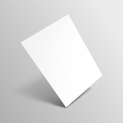 Empty paper sheet. A4 format paper with shadows on  gray background. Vector Illustration EPS10.
