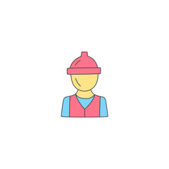 Construction engineer worker icon in color icon, isolated on white background 